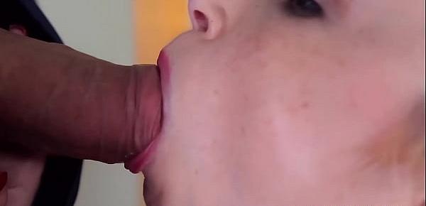  Pigtails teen with braces sucks dick before pussy hammering